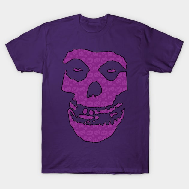 Crimson Ghost - Purple Halloween Pumpkins T-Shirt by Controlled Chaos